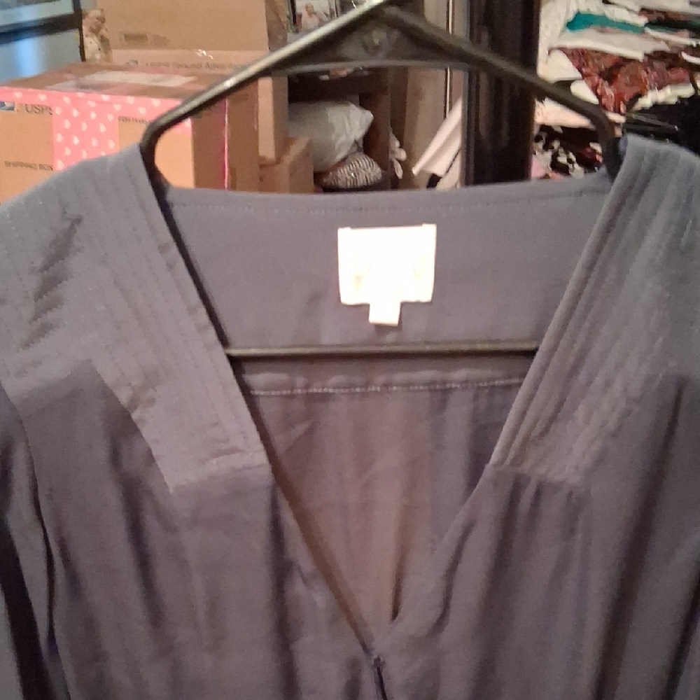 Parker Elegant Long Sleeve Dress in Navy - Picture 5 of 5